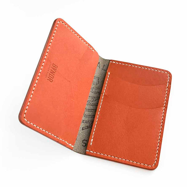 BI-FOLD - GREY PUEBLO + ORANGE – BYNDR LEATHER GOODS