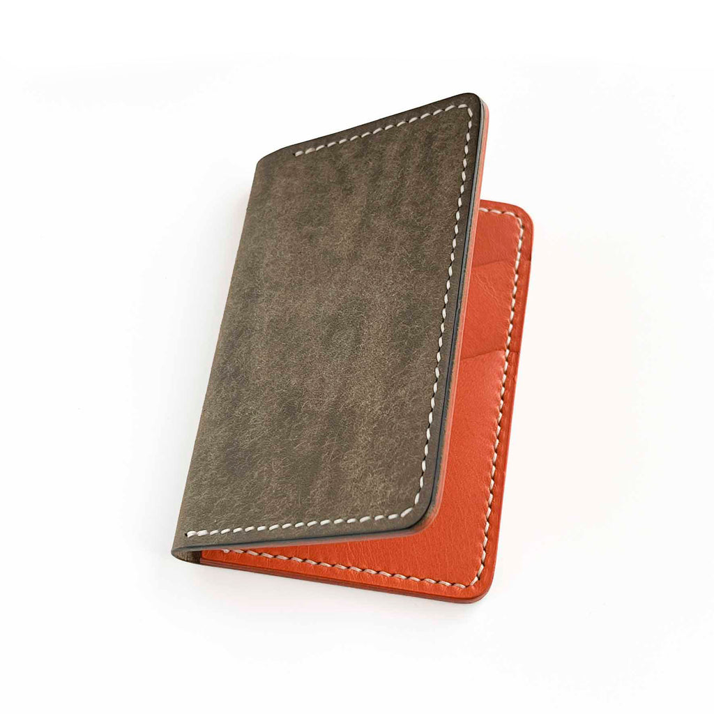 BI-FOLD - GREY PUEBLO + ORANGE – BYNDR LEATHER GOODS