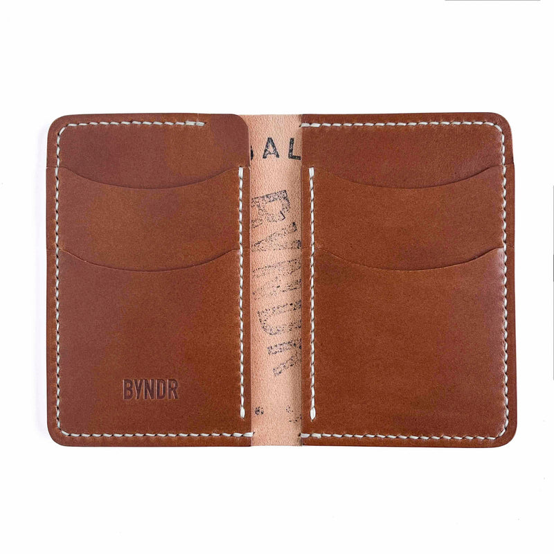 BI-FOLD - NATURAL SHELL CORDOVAN  + WALNUT BUTTERO