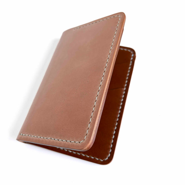 BI-FOLD - NATURAL SHELL CORDOVAN  + WALNUT BUTTERO