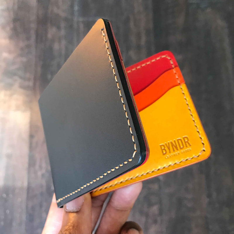 6-Pocket Billfold - Black + Red + Orange + Yellow