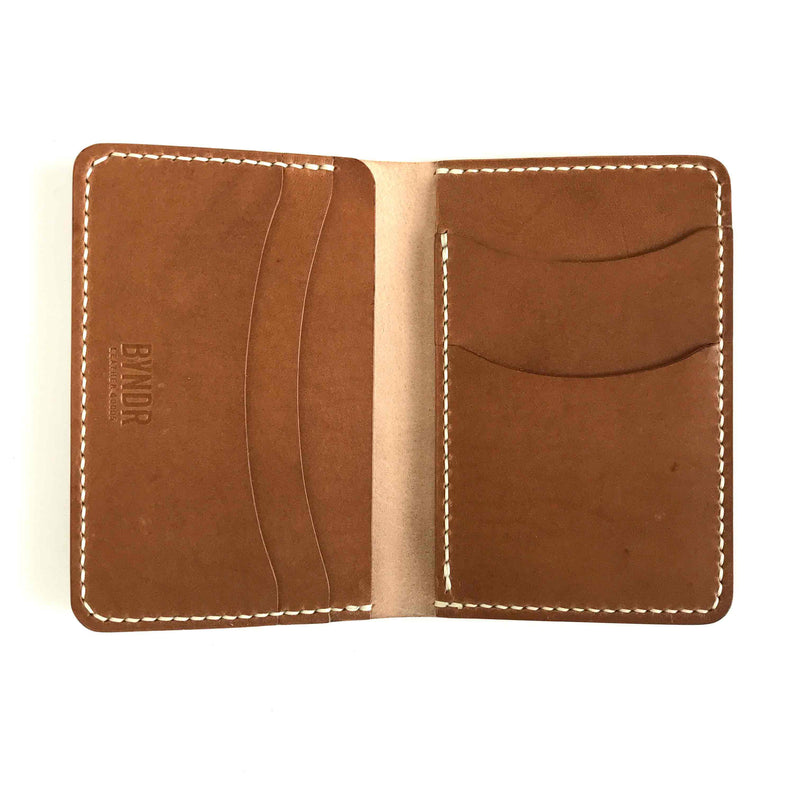 BI-FOLD - NATURAL SHELL CORDOVAN  + WALNUT BUTTERO