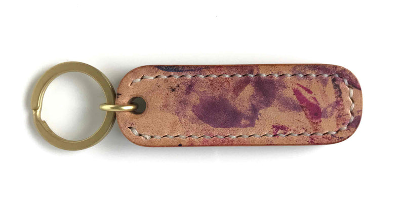 Shell Keychain Leather Heavyweight Keychain - Shell Cordovan - Multi-Colored Marbled Rocado ...