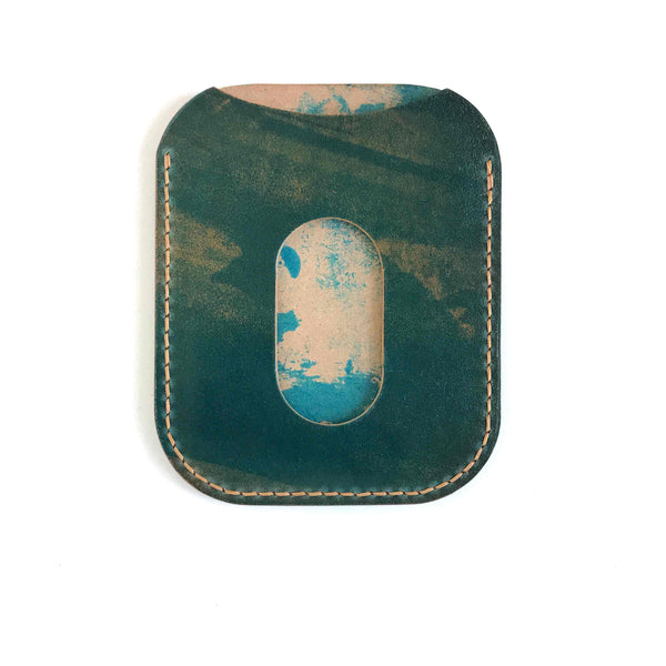 Double Pocket Cardholder - Shell Cordovan - Turquoise