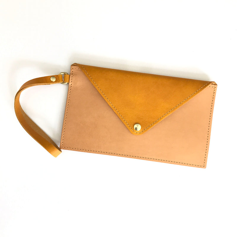 Leather Pouch, Envelope Pouch, Small Accessories | Mayko Bags Mustard