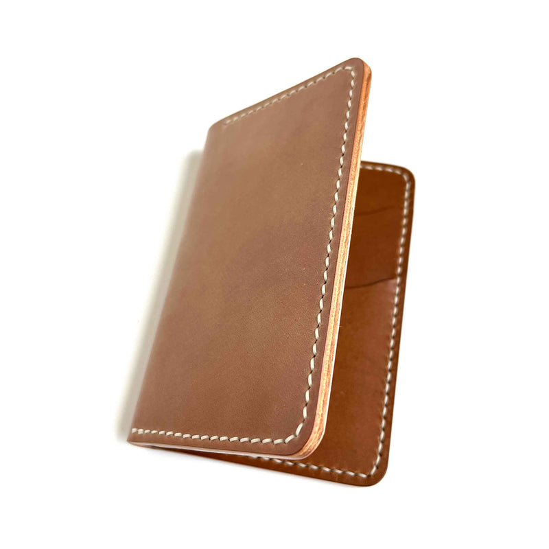 BI-FOLD - NATURAL SHELL CORDOVAN  + WALNUT BUTTERO